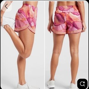 Athleta Printed Mesh Racer Run Shorts Training Running Athletic** Medium **